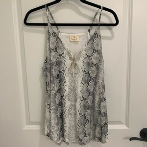 Ember brand black and white snakeskin print tank